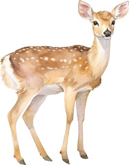 Aufkleber - Deer watercolor created with Generative AI technology