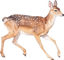Aufkleber - Deer watercolor created with Generative AI technology
