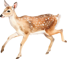Aufkleber - Deer watercolor created with Generative AI technology