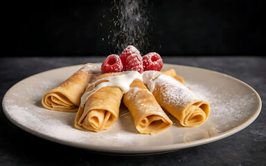 Canvas Print - Capture the essence of Crepes in a mouthwatering food photography shot