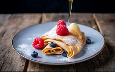 Canvas Print - Capture the essence of Crepes in a mouthwatering food photography shot