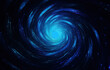 © Koraysa - Abstract blue twirl graphic, space like dark background