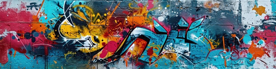 Wall Mural - Abstract background with urban and street style graffiti elements