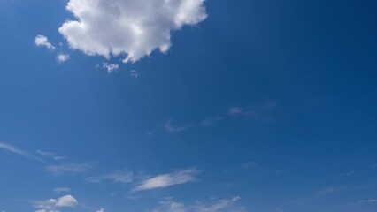 Wall Mural - blue sky with clouds in the sky time lapse natural background. clear space hight atmosphere in sprin