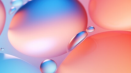 Wall Mural -  a close up of a bunch of bubbles on a blue and pink background with a drop of water on the bottom of the bubbles.