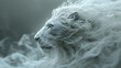 Ethereal Majesty: A Lion in Whispers of Smoke. This stunning artwork captures the spirit of the wild in an otherworldly form
