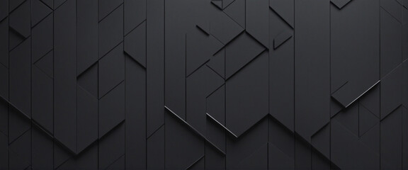 Wall Mural - Geometric shapes abstract composition in black background