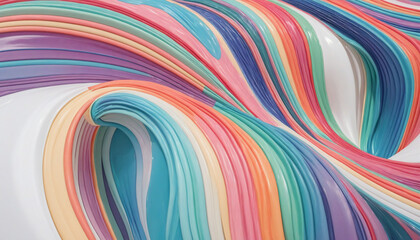 Wall Mural - vibrant wave on blank canvas
