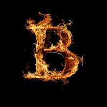 Letter B Fiery Icon Lettering Generative AI