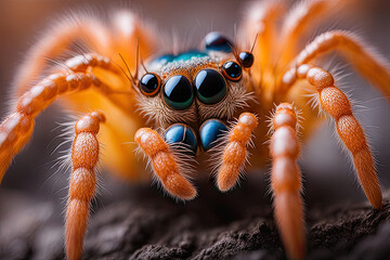 detailed close-up spider in the forest