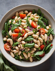 Wall Mural - Delicious White Bean Salad from Above