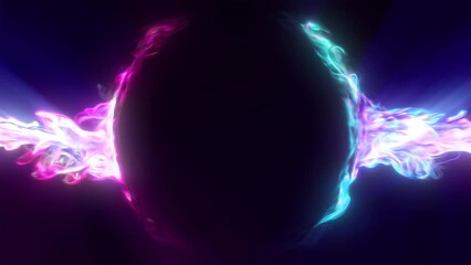 Wall Mural - abstract colorful animated energy orb, futuristic flowing glowing plasma background, copy space, 4k 