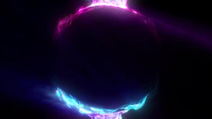 Wall Mural - abstract colorful animated energy orb, futuristic flowing glowing plasma background, copy space, 4k 