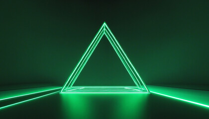 Wall Mural - neon green abstract design with geometric shapes and vibrant lines