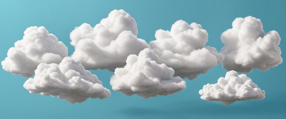 Wall Mural - abstract fluffy cloud 3d render set on transparent background