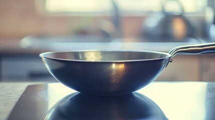 Wall Mural - A metal bowl sitting on top of a stove in the kitchen, AI