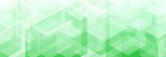 Wall Mural - Abstract background of translucent isometric shapes such as cubes and parallelepipeds shapes in green colors