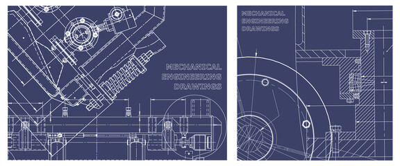 Engineering illustration set. Cover, flyer, banner, background