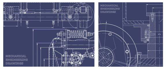 Engineering illustration set. Cover, flyer, banner, background