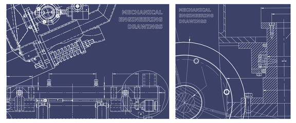 Engineering illustration set. Cover, flyer, banner, background