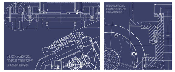 Engineering illustration set. Cover, flyer, banner, background
