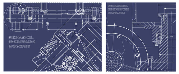 Engineering illustration set. Cover, flyer, banner, background