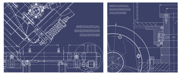 Engineering illustration set. Cover, flyer, banner, background