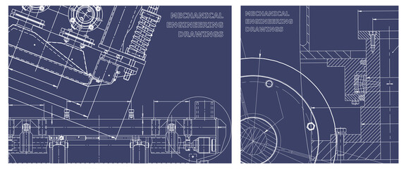 Engineering illustration set. Cover, flyer, banner, background