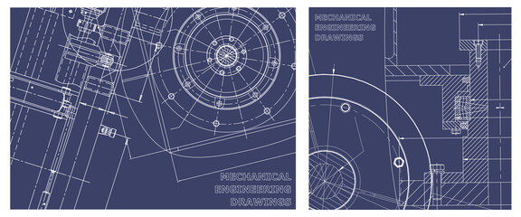Engineering illustration set. Cover, flyer, banner, background
