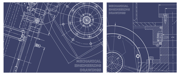 Engineering illustration set. Cover, flyer, banner, background