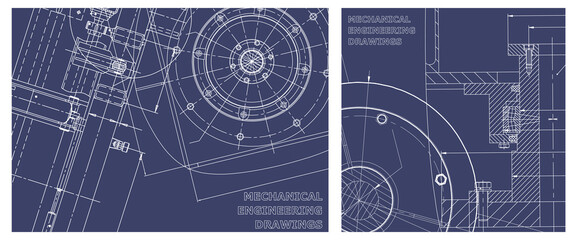 Engineering illustration set. Cover, flyer, banner, background