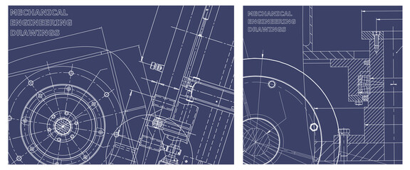 Engineering illustration set. Cover, flyer, banner, background
