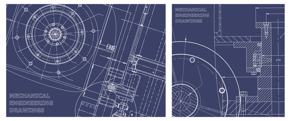 Engineering illustration set. Cover, flyer, banner, background