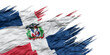 Abstract illustration of North America flags for Dominican Republic with grunge splatter effects