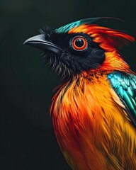 Wall Mural - Majestic of Lesser bird of paradise with beautiful feather AI Generative