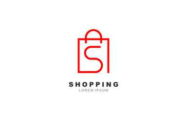 Wall Mural - S Letter shopping bag insulated logo template for symbol of business identity