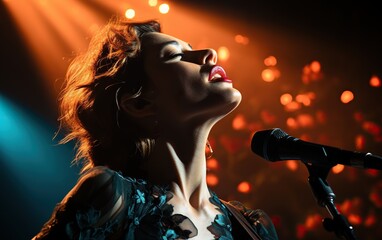 Wall Mural - woman singing