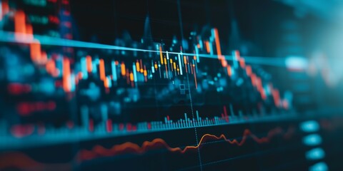 Stock market or forex trading graph and candlestick chart suitable for financial investment concept. finance Economy trends background for business idea and all art work design. .