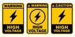 © SystemDirect - high voltage for electronic sticker danger signs labels printable poster electrical place template design