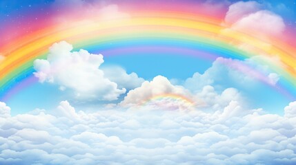 Canvas Print - rainbow and clouds