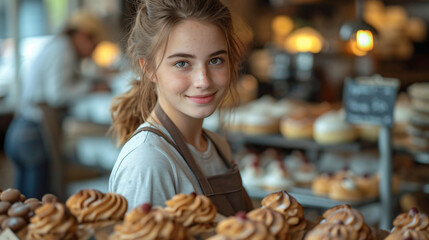 woman in a bakery