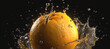 fresh orange fruits with water splash 15