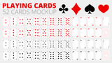 Fototapeta  - Playing cards mockup. Set of template. Empty blank for your design. Poker kit sample. For game. Vector illustration.