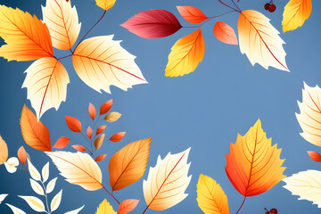Wall Mural - maple watercolor illustration: watercolor illustration of autumn scenery, used for various applicati