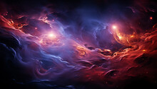 Abstract Nature  Vibrant Colors, Glowing Sky, Multi Colored Nebula, Exploding Patterns Generated By AI
