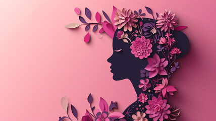 International Women's Day hand crafted paper cutout art background