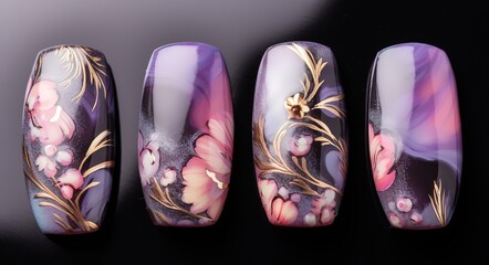 Wall Mural - various kinds of artificial nail painting models that have been beautifully painted