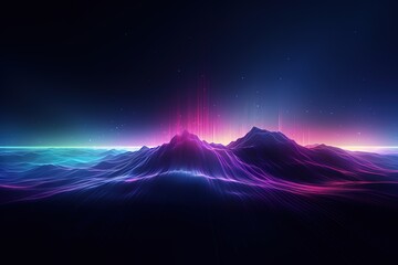 Wall Mural - neon red and blue speed lines. speed ​​of acceleration and movement. light trails, motion blur effec