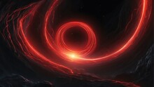 Black Hole Emitting Trail Of Red Glowing Neon Lights From Generative AI