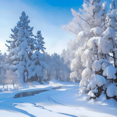 snow covered trees